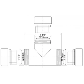 Тройник Ø32 (бронза) McAlpine 32E-AB