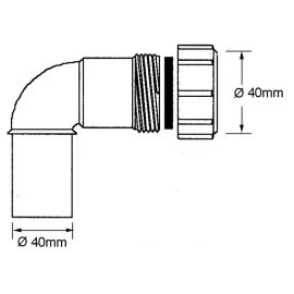 Отвод 90° Ø40 McAlpine 40C-WH