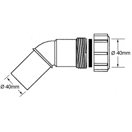 Отвод 45° Ø40 McAlpine 40D-WH