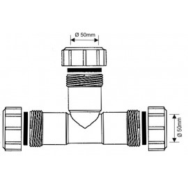 Тройник 90° Ø50 McAlpine 50E-WH