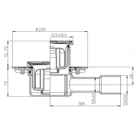 Трап с сухим сифоном с метал-ким подрамником HL 510Npr-3000 