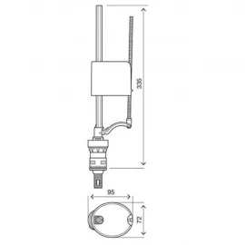 Арматура нижняя 1/2" URAL I+UNI BOTTOM OLI