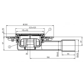 Трап с сухим сифоном с пластиковым подрамником HL 90pr 