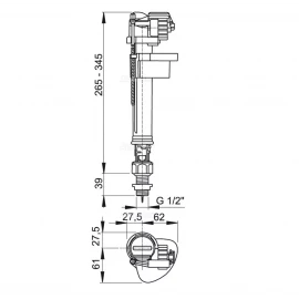 Клапан заливной нижний 1/2" (пласт. резьба) Alcaplast A17