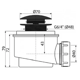 Сифон для душевого поддона Alcaplast A465 BLACK