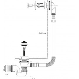 Обвязка для ванны автомат латунная McAlpine BRASSTRAP-50-AB