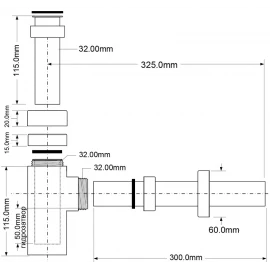 Сифон бутылочный для раковины CA32SQEU-SN (никель) McAlpine