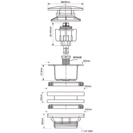 Донный клапан для раковины CWP60-CB McAlpine