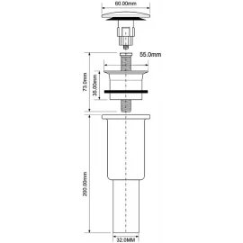 Донный клапан для раковины с переливом DECCL-CB McAlpine