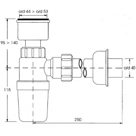 Сифон бутылочный для писсуаров Ø40 McAlpine HC2P-40