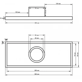 Душевой лоток 300мм JC300Q5-B (хром матовый) MAGdrain