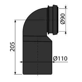 Соединительный патрубок угловой DN90/110 Alcaplast