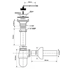 Сифон бутылочный для раковины MR3237-AB McAlpine