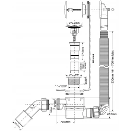 Обвязка для ванны автомат (бронза) McAlpine MRB11-AB