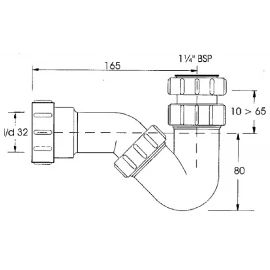 Сифон трубный 11/4"х32 McAlpine MRBD2