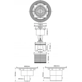 Трап с сухим гидрозатвором Ø110 McAlpine MRFG3V-110