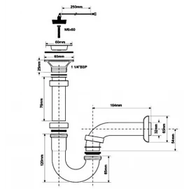 Сифон трубный для раковины MRP3275-AB McAlpine