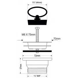 Выпуск пластиковый 11/2"х70 MRSKW2 McAlpine