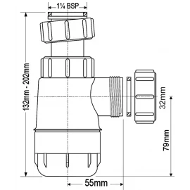 Сифон бутылочный 11/4"х32 McAlpine MRW2-NW