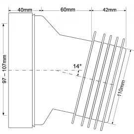 Фановая труба под углом 14° McAlpine MRWC10