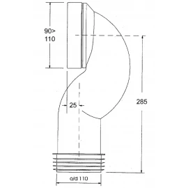 Фановая труба под углом 90° McAlpine MRWC15