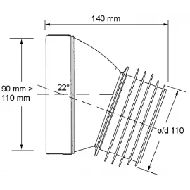 Фановая труба под углом 22° McAlpine MRWC17