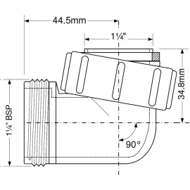 Отвод 90° Ø32х11/4" НР McAlpine S4U