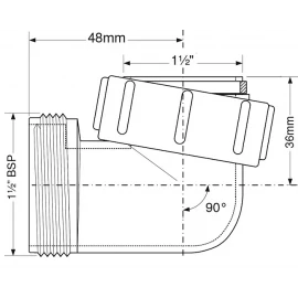 Отвод 90° Ø40х11/2" НР McAlpine T4U
