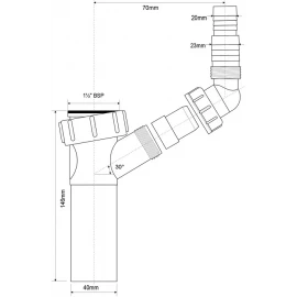 Вставка с адаптером для слива 40мм McAlpine TEE3