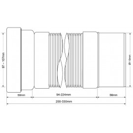 Гофра для унитаза McAlpine (200-330мм) WC-F20P