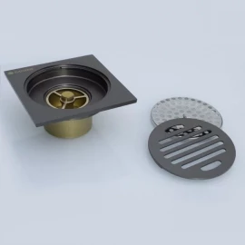 Трап с обратным клапаном 10х10 (графит) Ganzer T001-Q