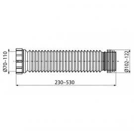 Гофра для унитаза (23-53см) Alcaplast A97SN