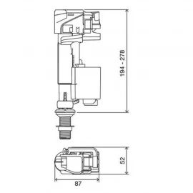 Арматура 2-х кнопочная нижняя 1/2" URAL II+IVC 102 PLUS OLI