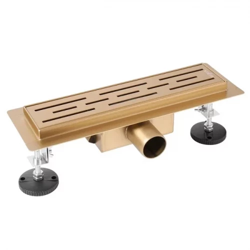 Душевой лоток с решеткой (матовое золото) 400мм Vieir