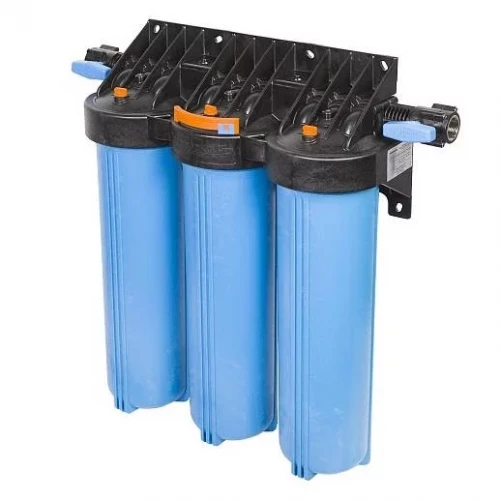 Колба фильтра тройная с кранами Big Blue 20” 1" М Т3 Джилекс