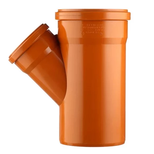 Тройник переходной рыжий Ø200х110 45° ПВХ Ostendorf