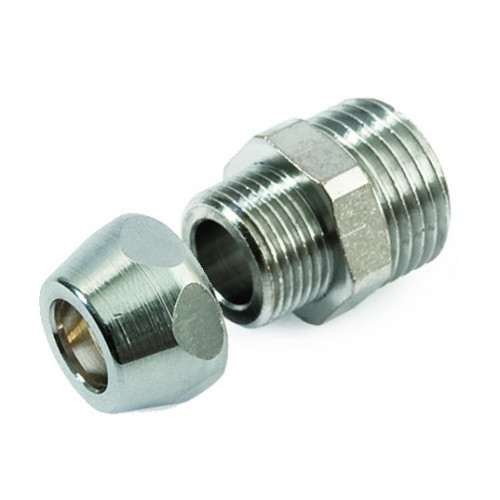 Муфта цанговая с наружной резьбой Ø10х1/2" хром General Fittings