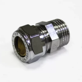 Муфта обжимная с наружной резьбой Ø15х1/2" хром Tiemme