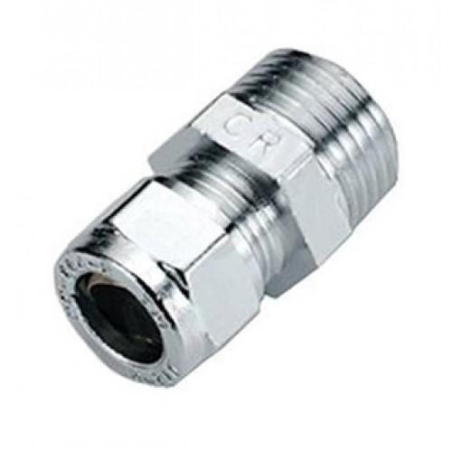 Муфта обжимная с наружной резьбой Ø15х1/2" хром Tiemme