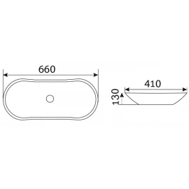 Раковина накладная (черная с бронзой) 660х410 мм CeramaLux
