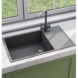Мойка кварцевая (асфальт) 860х500 мм Ulgran Quartz Prima 860-09