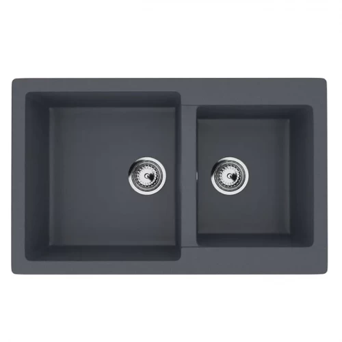 Мойка двухсекционная 770х500 (антрацит) Ulgran 505-343