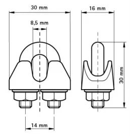Зажим для троса BISMAT Walraven 0835002