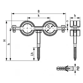 Хомут двойной 1/2" Cobra Walraven 0802124
