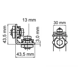 Угловой соединитель 90° на 2 отверстия Walraven 6584003