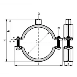 Хомут с вкладышeм EPDM 1" 31-35мм Walraven 3396035