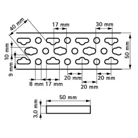 Профиль (монтажная шина) 50×3х2000мм Walraven 0835503