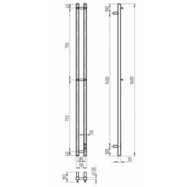 Электрический полотенцесушитель 160/8 (черный) Х-2 Plaza NEO Двин