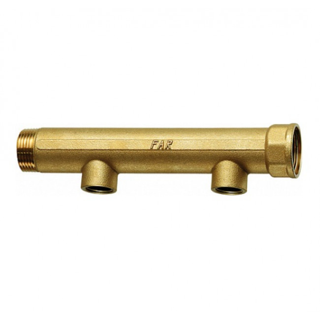 Коллектор латунный 11/2"х1" на 2 выхода FAR