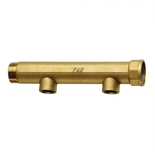 Коллектор латунный 11/2"х1" на 2 выхода FAR